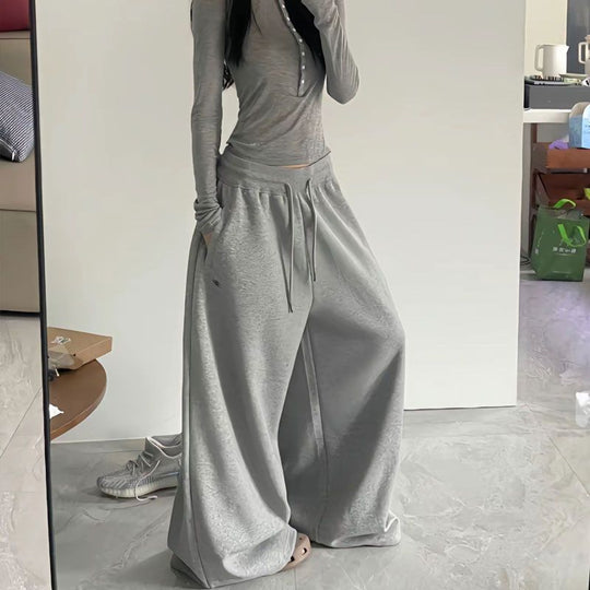 Women's Casual Retro Wide Leg Loose Hip Hop Streetwear Trousers