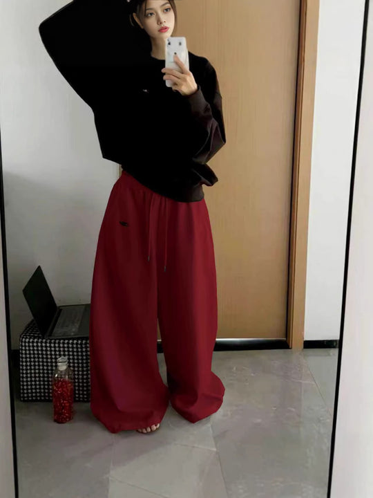 Women's Casual Retro Wide Leg Loose Hip Hop Streetwear Trousers