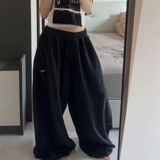 Women's Casual Retro Wide Leg Loose Hip Hop Streetwear Trousers